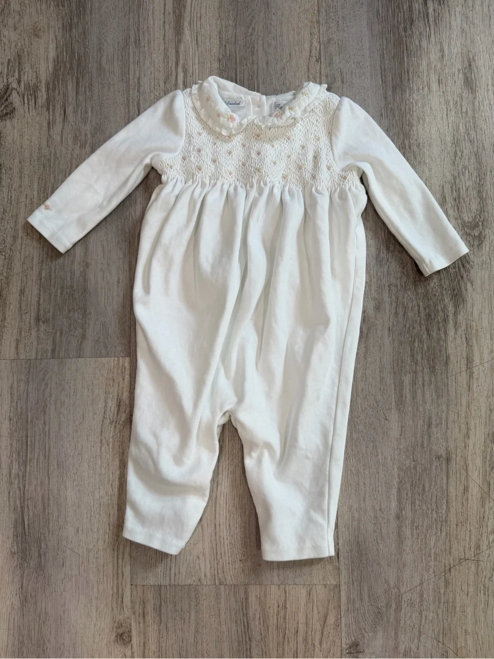 Ralph Lauren Cream Smocked Infant One-Piece jumper